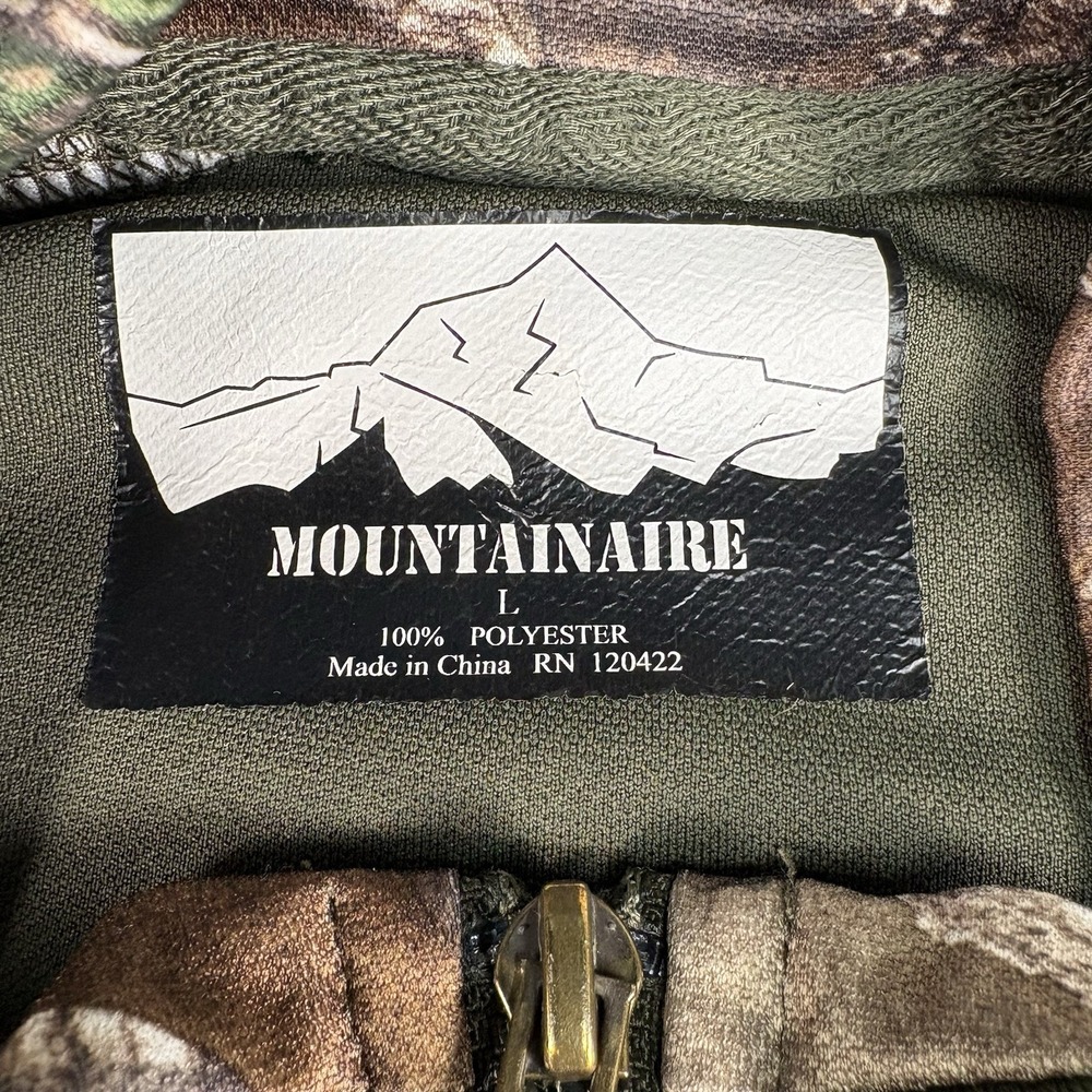 Realtree-Style Camo Hunting Outfit — Quarter-Zip Pullover + Pants, Men's Size L - Picture 3 of 12